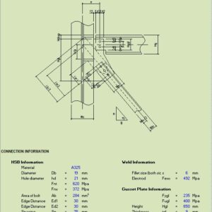 Design Of Beam To Column Web With Vertical Brace Connection Spreadsheet