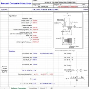 Design Of Column Foundation Connections Spreadsheet