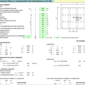 Design Of Conventional Slabs On Compressive Soil Grade Based On ACI 360 Spreadsheet