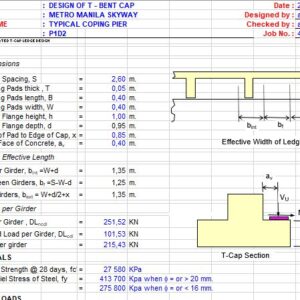 Design Of T-Bent CAP Spreadsheet