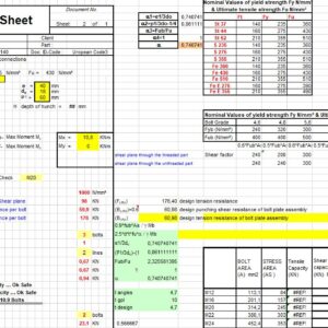 Moment Connection Of Portal Frame Spreadsheet (Eurocode 3)