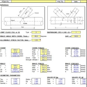 Tubular Joints in Offshore Structures As Per API RP2A (WSD) Spreadsheet