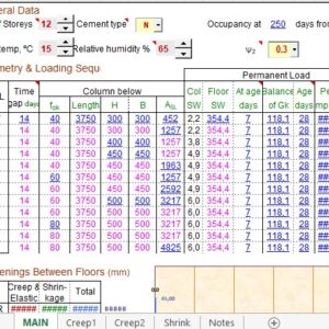 Axial Column Shortening Design and Calculation To EN 1992-1 2003 Spreadsheet