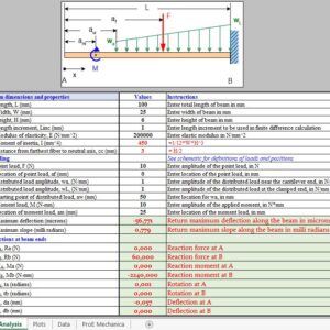 Beam Cantilever Design and Calculation Spreadsheet