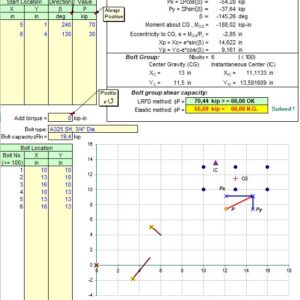 Bolt Group Eccentric Shear Connection Analysis Spreadsheet