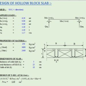 Design Of Hollow Block Slab Spreadsheet