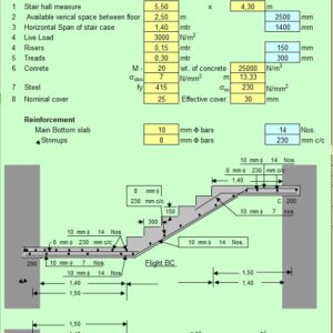 Design Of Stair With Quarter Space Landing Spreadsheet