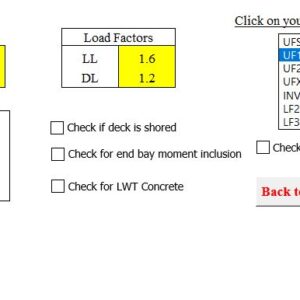 Form Deck Slab Tables Spreadsheet