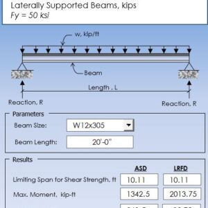 Maximum Uniform Load Per 13th Edition Manual Spreadsheet