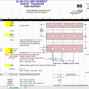 Slab-Column Moment Shear Transfer Tank Support Spreadsheet