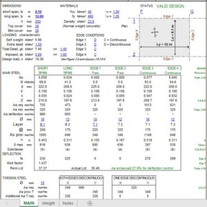 Two-Way Spanning Insitu Concrete Slabs to BS 8110 - 1997 Spreadsheet