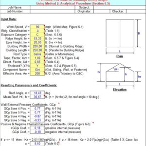 Wind Loading Analysis - Wall Components And Cladding Spreadsheet