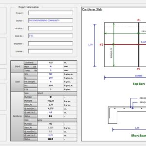 Cantilever Slab Design Reinforcement Spreadsheet