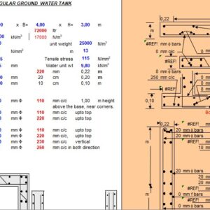 Design Of Rectangular Ground Water Tank Spreadsheet