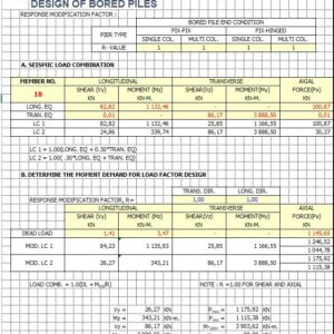 Design and Calculation Of Bored Piles Spreadsheet