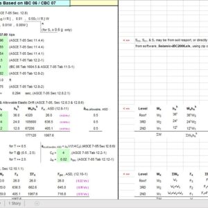 Three Story Seismic Analysis Based On IBC 06 - CBC 07 Spreadsheet