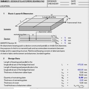 Design and Calculation Of Bearing Pad Spreadsheet