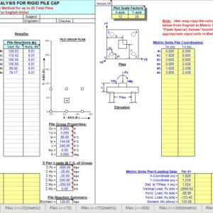 Pile Group Analysis For Rigid Pile Cap Spreadsheet