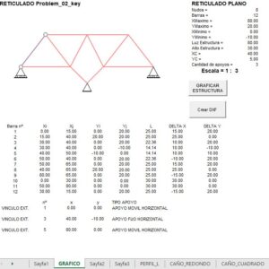 Plane Truss Calculation Spreadsheet