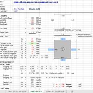 Slab Design and Calculation Spreadsheet