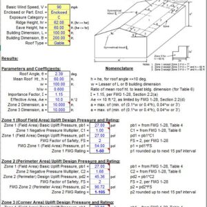 Factory Mutual Global Wind Uplift Ratings Spreadsheet