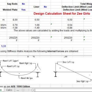 Design Calculation Sheet For Zee Girts Spreadsheet