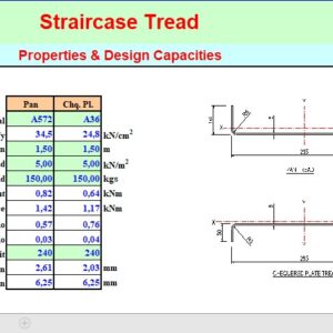 Staircase Tread Properties And Design Capacities Spreadsheet