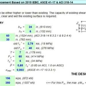 Existing Concrete Beam Enhancement Spreadsheet