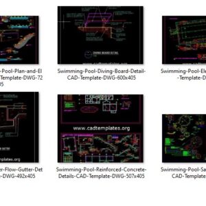 A great collection of swimming pools Autocad Free Drawings