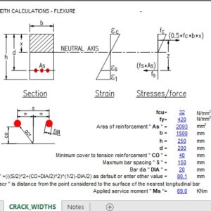 Crack Width Calculations Spreadsheet