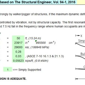 FootBridge Vibration Design And Calculation Spreadsheet