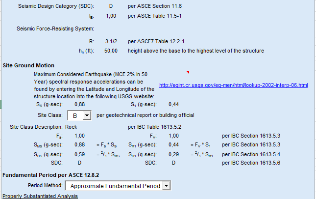 IBC 2006 Seismic Calculations Spreadsheet