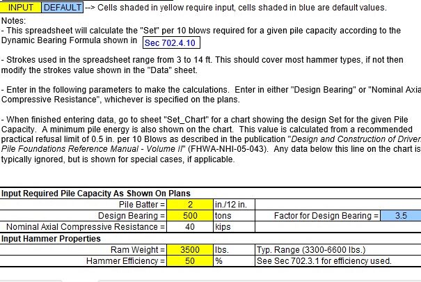 Optimize Your Pile Design with the Pile Driving Set Calculator Spreadsheet