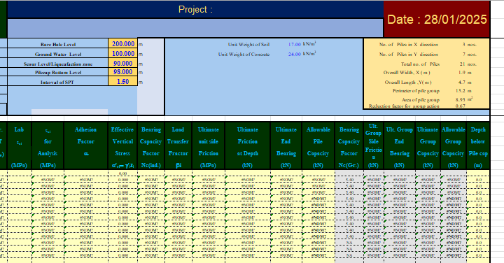 AASHTO GeoTechnical Design of Pile Spreadsheet