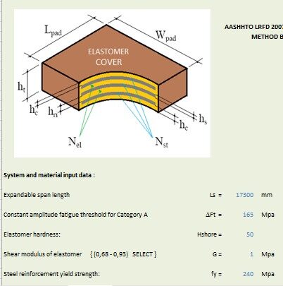 Elastometric Bearing Design Spreadsheet