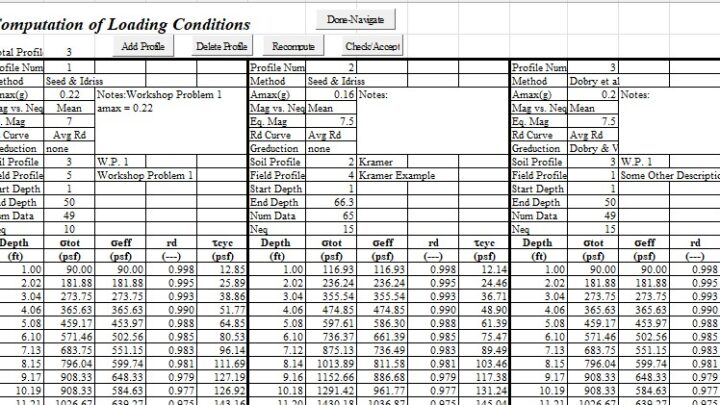 Soil Liquefaction Evaluation Spreadsheet